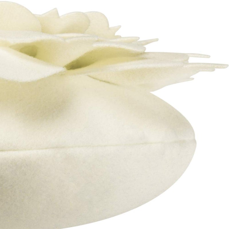 OiseauVoler 3D Flower Decorative Throw Pillow Accent Handmade Round Pillow Cushion with Insert for Home Couch Bedroom Decor 13 x 13 Inch White - Image 3